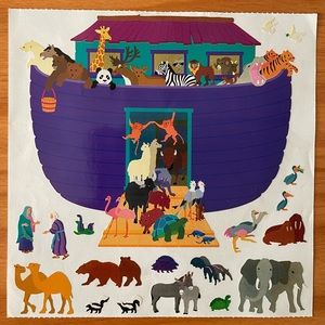 🎏 vintage Noah’s Ark sticker by the Yard